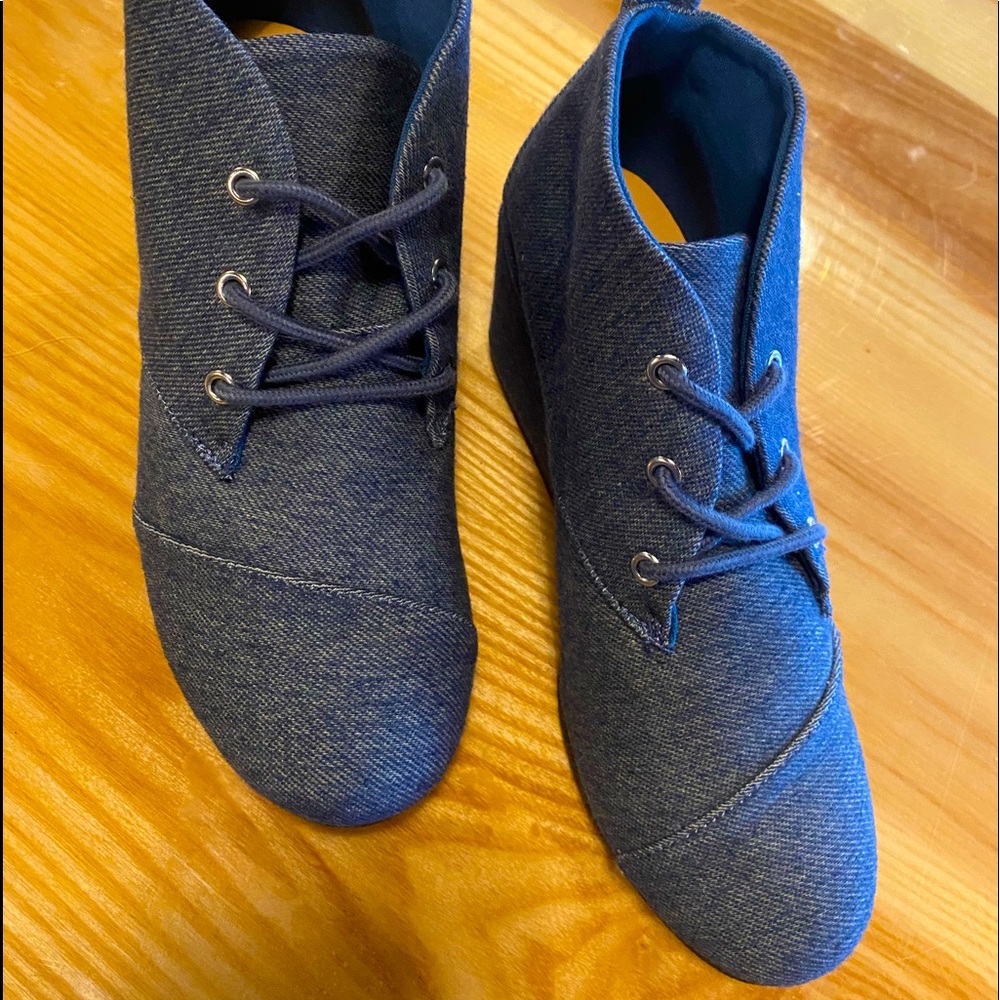 Simply Styled Denim Blue Wedges